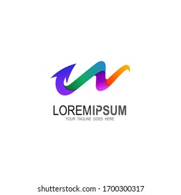 The logo of the letter W with a simple appearance and character, arrow logo design template, the logo is ready to use
