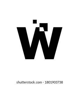Logo Letter W with square shape vector design.
