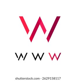 Logo Letter W, trendy modern alphabet font, set of four different letter for your brand name design, vector illustration 10 EPS