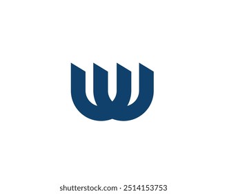Logo-Buchstabe W einzigartiges Design auf weißem Hintergrund