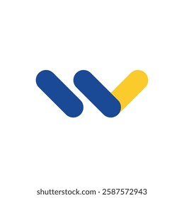 Logo letter W unique design minimalist with blank background