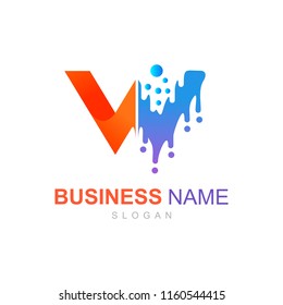 logo letter w with water and a simple and modern look, the logo is ready to use