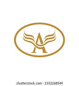 logo a letter wing icon