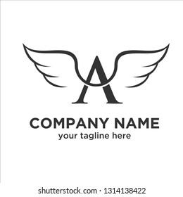 Logo Letter A Wings