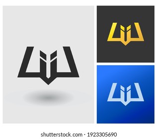 Logo letter WU WII initial. modern simple flat iconic company symbol