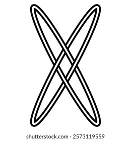 Logo letter X Black and White Intersecting Oval Lines Symbol