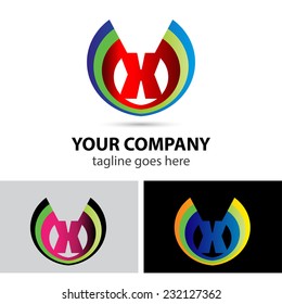 Logo letter X company vector design template 