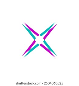 Logo Buchstabe x Kompass Logo, Vektordesign