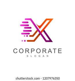 logo letter x, x logo and fast sports, delivery express icon