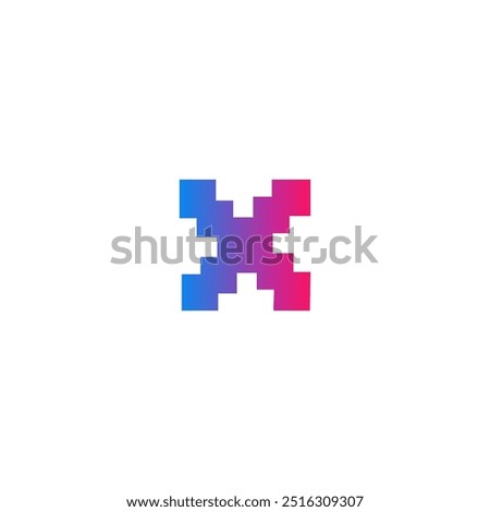 logo letter x gradation pixel