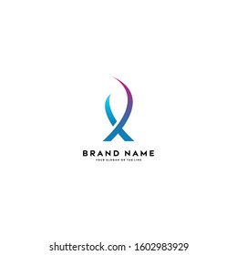 logo letter X  gradient color vector template