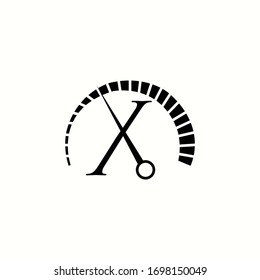logo letter x with icon Speedometer vector design