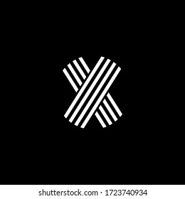 Logo Letter X Minimalist Monogram Typography in black and white color.