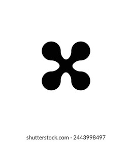 Logo letter X molecule with blank background