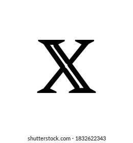 Monograma de la letra de logotipo X en forma de contorno.