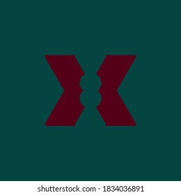 logo letter x with negative space figure eight