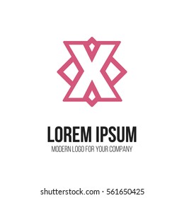 Logo Letter X on Square Vector White