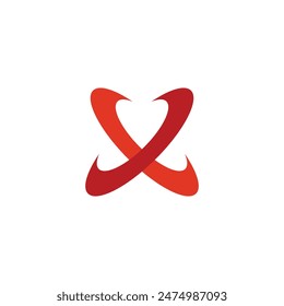 Diseño de barra X de la letra del logotipo con el fondo blanco