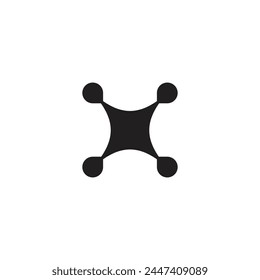 Logo letter X star with blank background