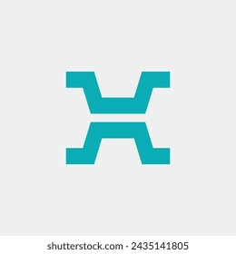 Logo letra X tecnología con fondo en blanco