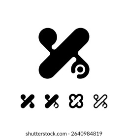 Logo Letter X, trendy modern alphabet font, set of five different letter x for your brand name design, vector illustration 10 EPS