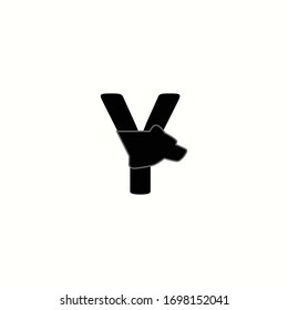 logo letter y with bear head, vector design 
