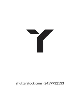 Logo letter Y capital tech black minimalist with blank background