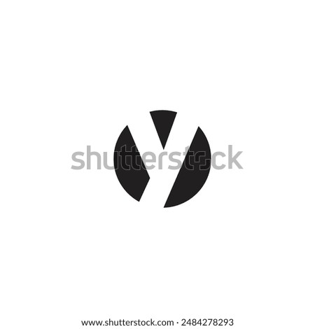 Logo letter Y circle round black design with blank background