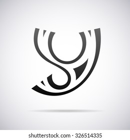 Logo for letter Y. Design template