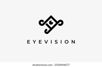 Logo Letter Y and Eye Vision. Digital, visual with modern and minimalist concept. Editable file.