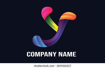 Logo Buchstabe Y Farbverlauf-Vektorgrafik Eps10.