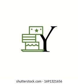 logo letter y with icon cake vector design