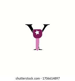 logo letter y with icon key modern, vector design 