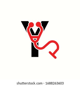 Logo Letter Y With Icon Stethoscope Vector Design