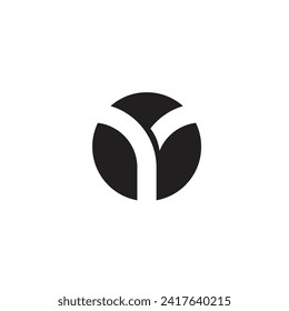 Logo letter Y inside circle with blank background