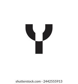 Logo letter Y line black design template element
