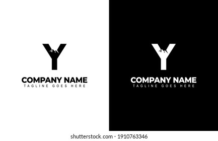 logo letter Y linked mountain vector illustration