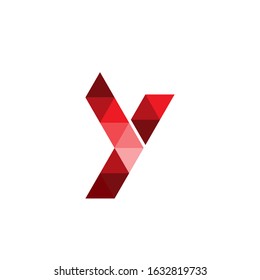 the logo letter Y. Modern template. with a red texture on a white background. Y logo technology for companies, digital and graphic graphics