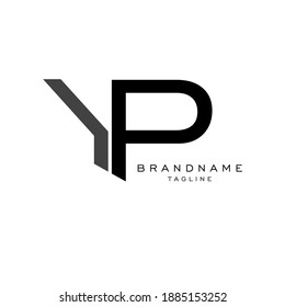 logo letter Y and P. Minimalistic logo vector on white background