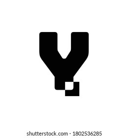 Logo Letter Y with pixelate effect style vector design.