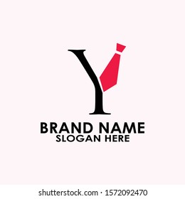 logo letter y with tie vector design