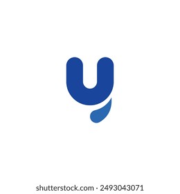 Logo letter Y water drop blue design with blank background