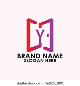 logo letter y with window and door vector design