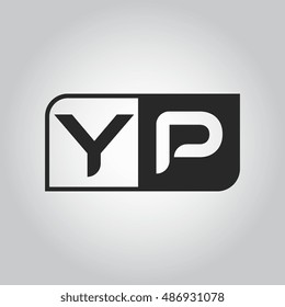 Logo letter YP with two different sides. Negative or black and white vector template design
