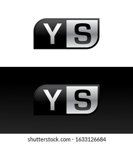 Logo letter YS with two different sides. Negative or black and white vector template design vector