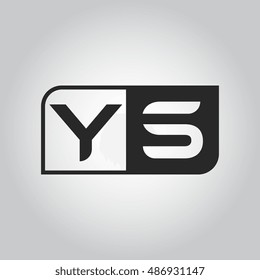 Logo letter YS with two different sides. Negative or black and white vector template design