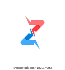 Logo con letra z coloreado sobre fondo blanco. EPS10 vectores