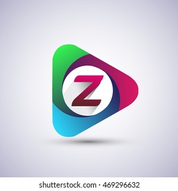 logo letter Z colorful icon in the triangle shape, Vector design template elements for your application or company identity.