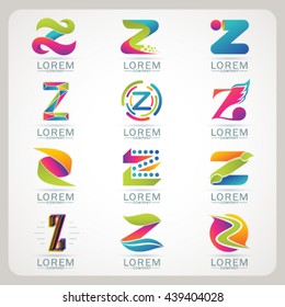 Logo letter Z element and Abstract web Icon and globe vector symbol. Unusual sign icon and sticker set. Graphic design easy editable for Your design. Modern logotype icon.
