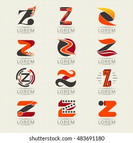 Logo letter z. Element and abstract web Icon vector symbol set. Unusual sign icon and sticker set. Graphic design easy editable for Your design.